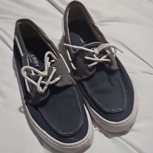 Perry Ellis Men's Navy Boat Shoes